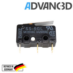 Advanc3D Microschalter 3 Pins 3A-5A 125V-250V SS-5GL 20x10x6mm flach detail