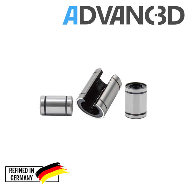 Advanc3D UltraSmooth LM8UU Linear Kugellager - 8mm Welle, Präzision, Langlebig vorne