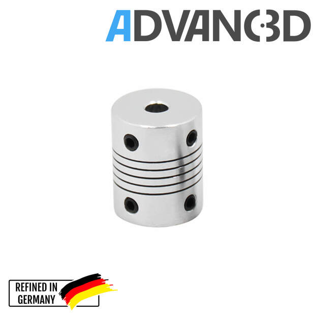 Advanc3D Flexible Wellen Kupplung Motorkupplung 5 mm auf 8 mm Aluminium 18 x 25mm vorne