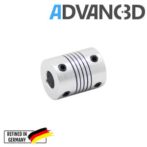 Advanc3D Flexibel axelkoppling Motorkoppling 5 mm till 8 mm Aluminium 18 x 25mm