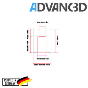 Advanc3D Flexible shaft coupling motor coupling 5 mm to 8 mm aluminum 18 x 25mm