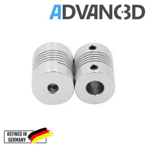 Advanc3D Flexible Wellen Kupplung Motorkupplung 5 mm auf 8 mm Aluminium 18 x 25mm detail