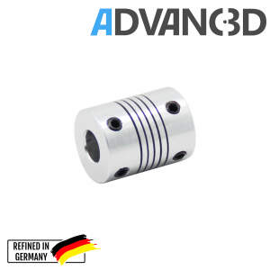 Advanc3D Flexibele askoppeling Motorkoppeling 5 mm tot 8 mm Aluminium 18 x 25mm
