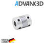 Advanc3D Flexibele askoppeling Motorkoppeling 5 mm tot 8 mm Aluminium 18 x 25mm