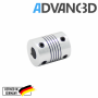 Advanc3D Flexible shaft coupling motor coupling 5 mm to 8 mm aluminum 18 x 25mm
