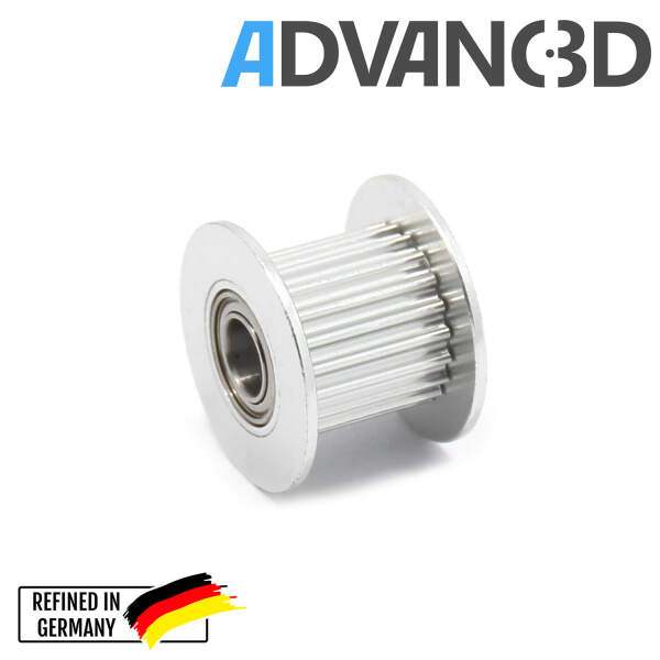 Advanc3D Spannrolle für 3 mm Achsen 20 Zähne für 6mm Riemen - GT2 Pulley mit Kugellager für 3D-Drucker vorne