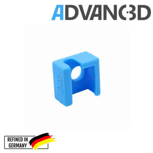 Advanc3D Silikon Socke für MK8 Makerbot Heizblock und Nachbauten blau temoperaturbeständig seite