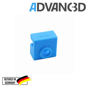 Advanc3D Silikon Socke f&uuml;r MK8 Makerbot Heizblock und Nachbauten blau temoperaturbest&auml;ndig detail