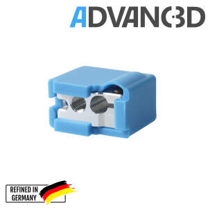 Advanc3D Silikon Socke f&uuml;r DaVolcano J-Head Heizblock und Nachbauten blau temoperaturbest&auml;ndig seite